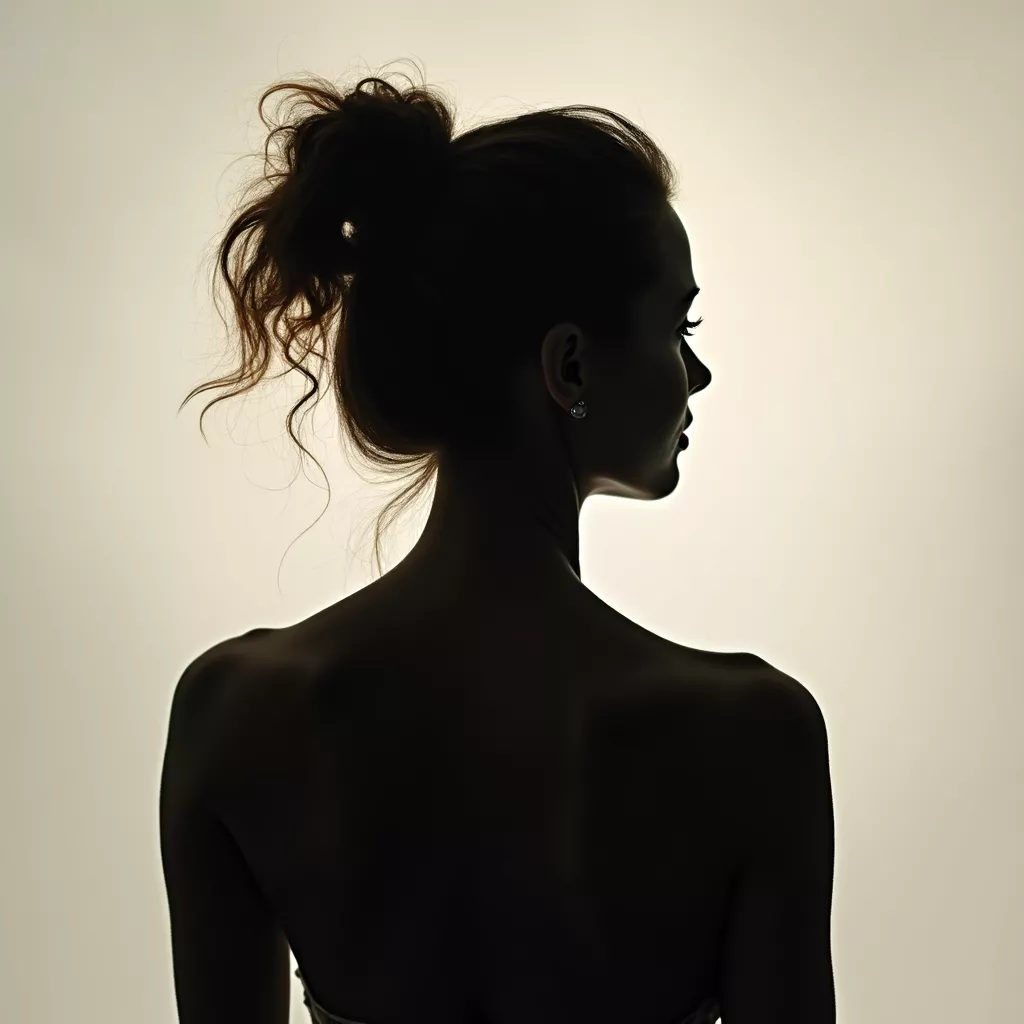 Silhouette einer Frau (Rückenansicht), sanft, weich